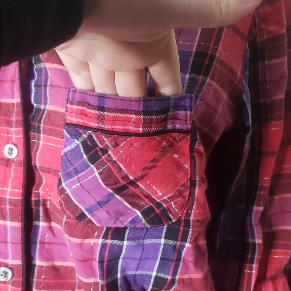 Victoria's Secret Plaid Button Down Top Small - Picture 4 of 7